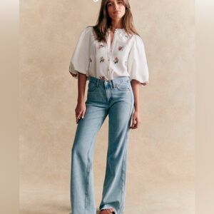 Sézane Anton embroidered Blouse NWT